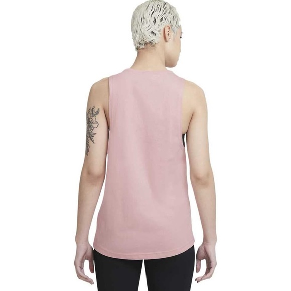 NWT Nike Sportswear Standard Fit Sleeveless Muscle Tank Top Pink Glaze Black - Picture 2 of 10